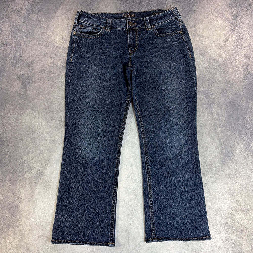 Silver Jeans Co. Suki Capri Womens 33 Blue Denim Mid Rise Cropped Leg Stretch